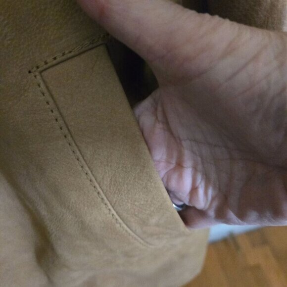 Eddie Baker Vintage Tan Genuine Suede Fully Lined Car Coat Size XXL Tall - Picture 3 of 5